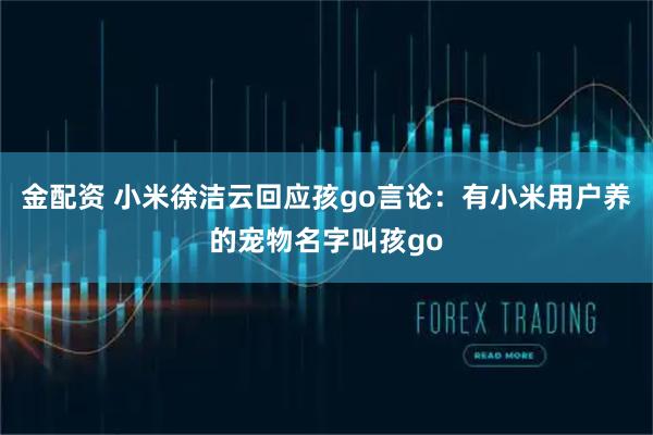金配资 小米徐洁云回应孩go言论：有小米用户养的宠物名字叫孩go